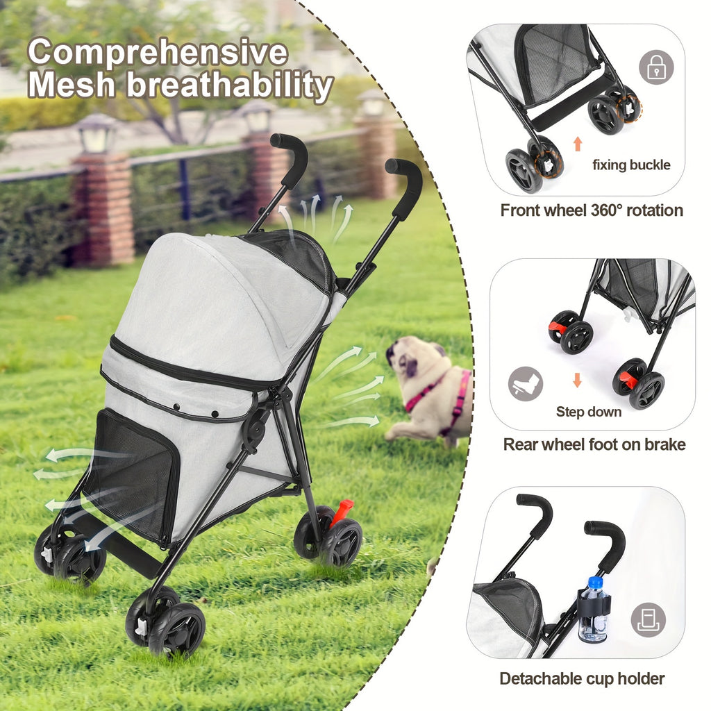 Troller dog Passeggino maneggevole impermeabile capienza fino a 15 kg