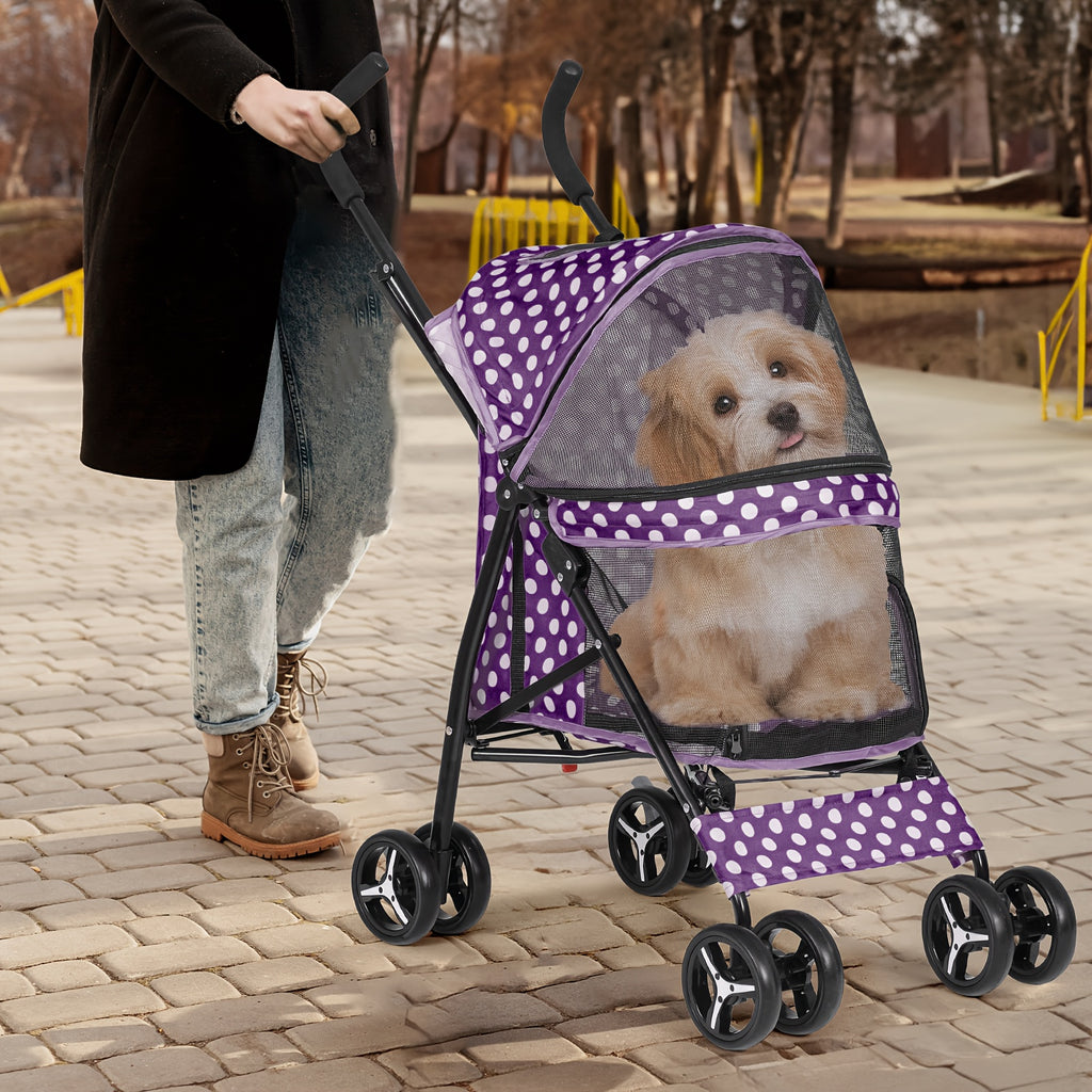 Passeggino a Pois per piccoli amici a 4 zampe