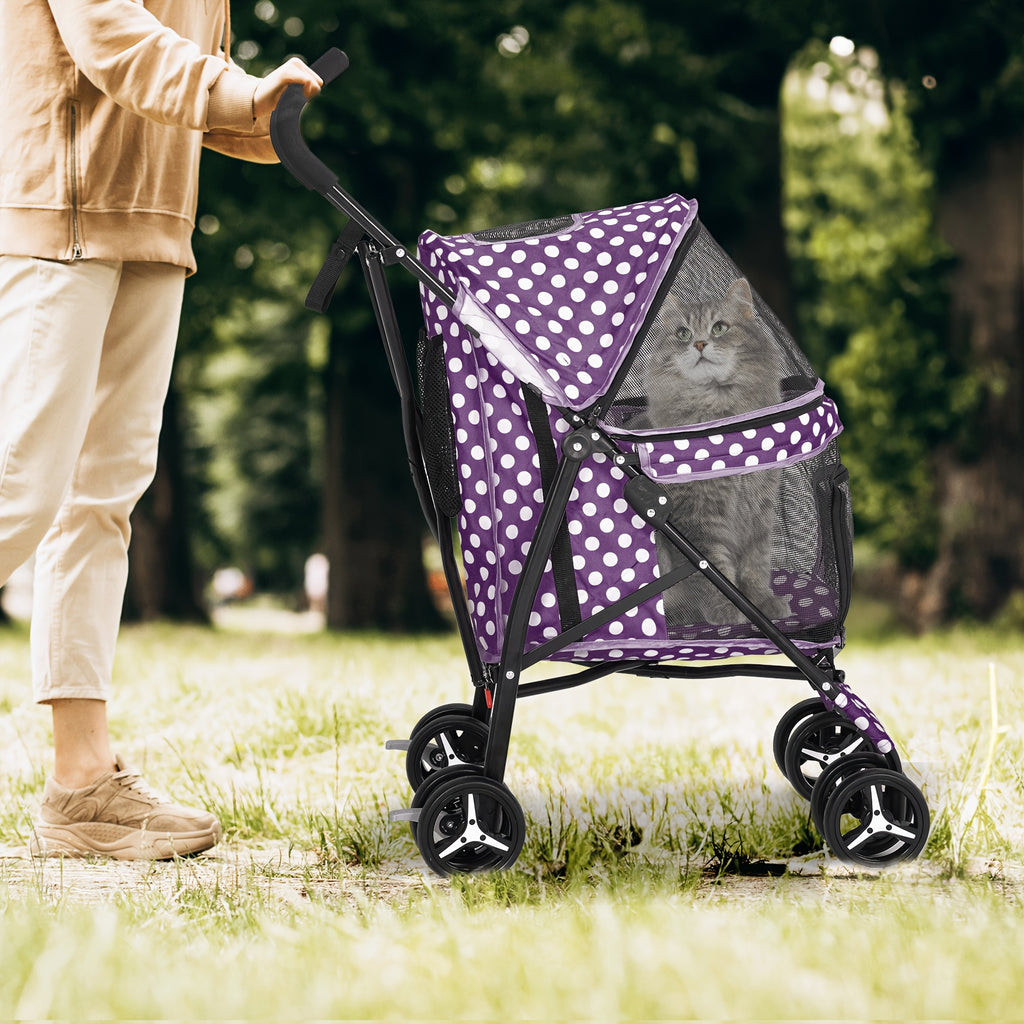 Passeggino a Pois per piccoli amici a 4 zampe