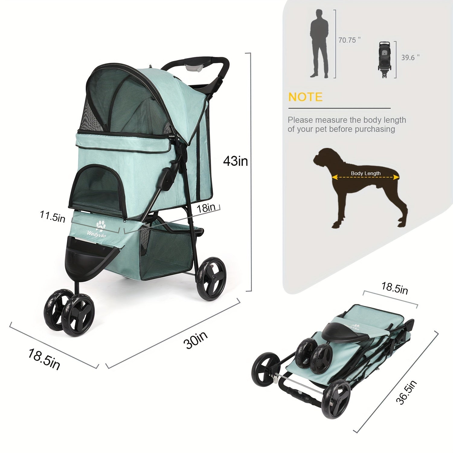 Troller maneggevole e leggero universale cane-gatto
Impermeabile
Compreso porta-oggetti