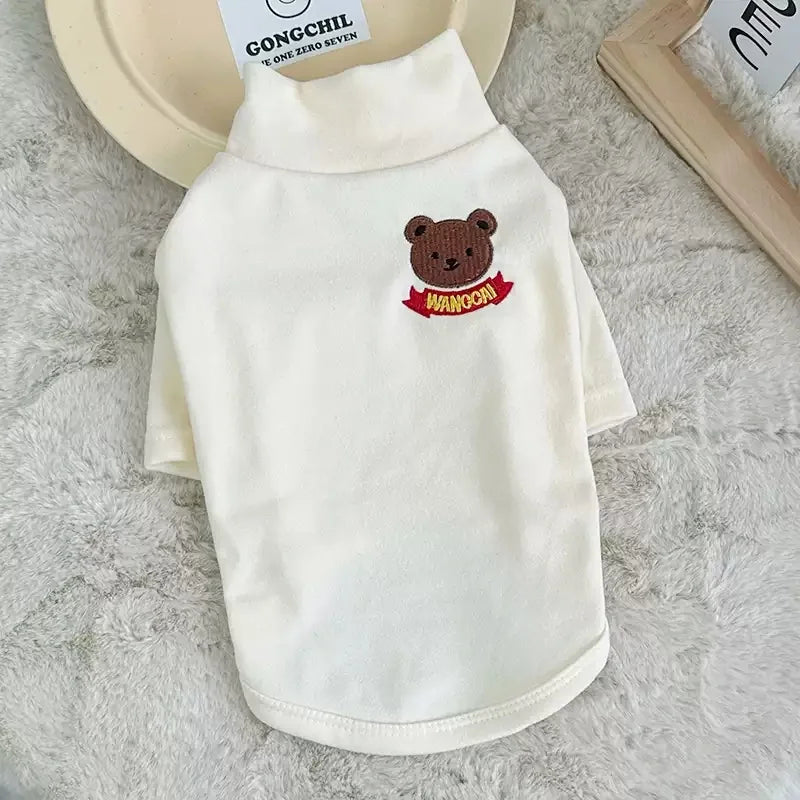 Camicia carina per cani in tessuto solido Abiti morbidi e caldi per cani Felpe con cappuccio alla moda per cuccioli