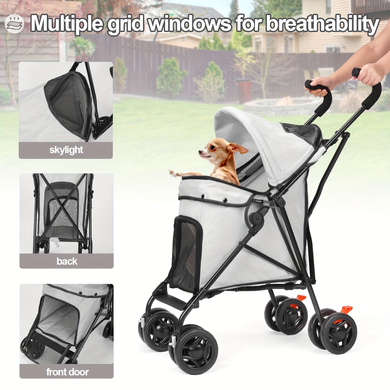 Troller dog Passeggino maneggevole impermeabile capienza fino a 15 kg